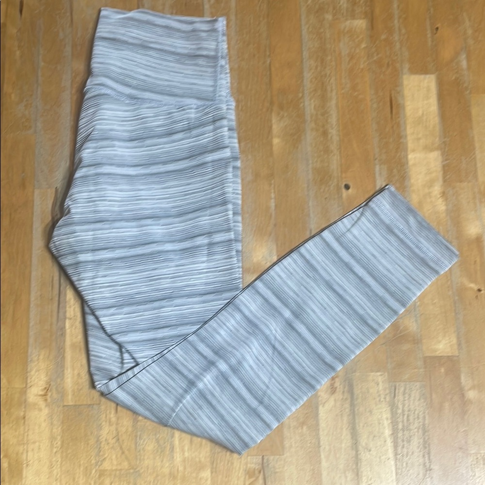 lululemon athletica Light Gray Striped Leggings